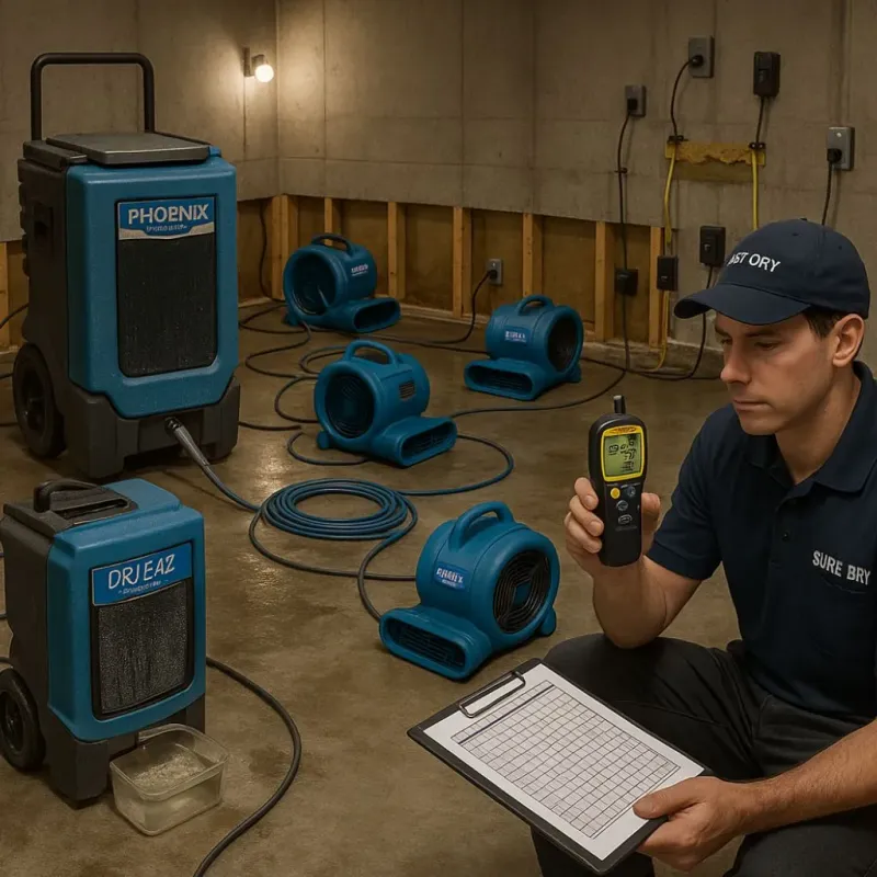 Structural Drying and Dehumidification process in Goodman, MO
